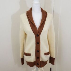 J.Crew ColorBlock Beach Sweater Wool Mohair Womens‎ Size S Cardigan Shawl Collar